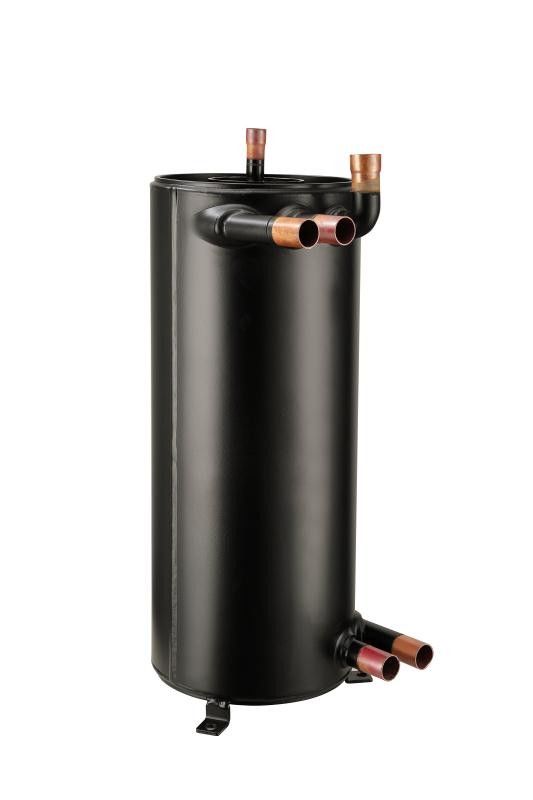 25.4mm tabung ganda kecil volume efisien exchanger panas safety tank untuk air sumber AC, industri chiller