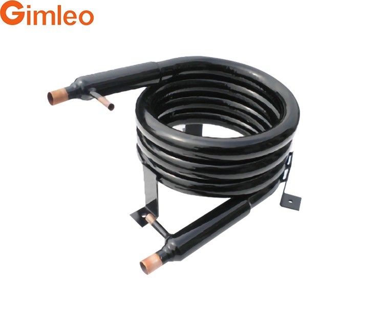 1 M3/H Tube Tembaga Miniwatt Coaxial Coil Heat Exchanger Untuk Pompa Pendingin GY-0060C