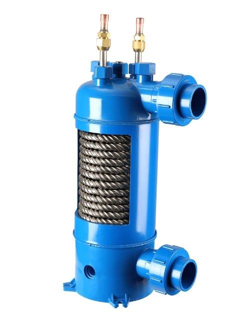 Titanium Tube Screw Heat Exchanger PVC Shell Untuk Evaporator MHTA-3