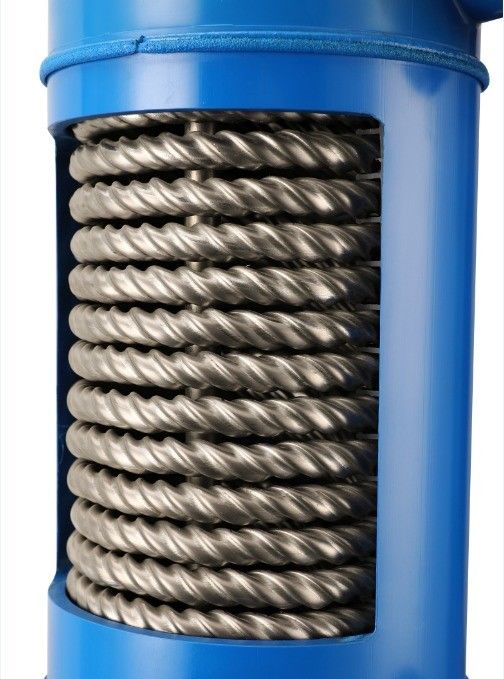 Titanium Tube Screw Heat Exchanger PVC Shell Untuk Evaporator MHTA-3