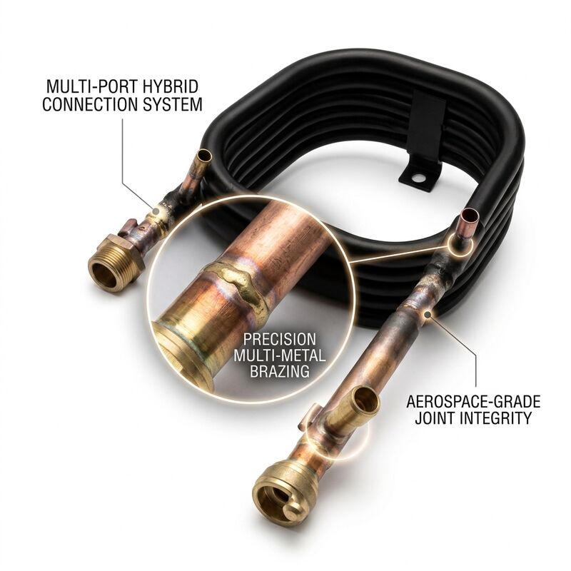 HVAC Coaxial Tube-in-Tube Heat Exchanger dengan Tekanan Pendingin 4,2 MPa Tekanan air 1,0 MPa