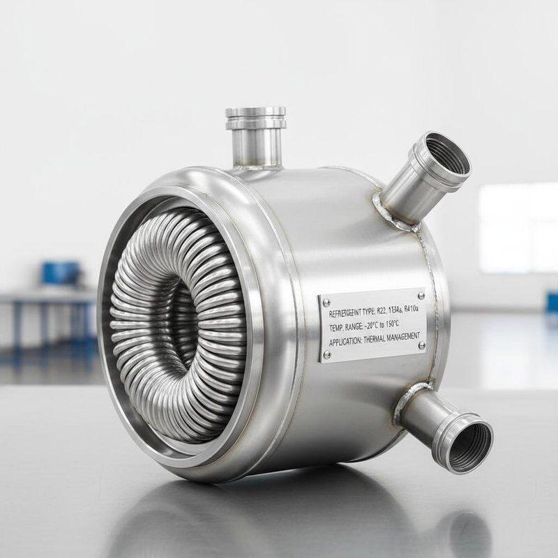 Spiral Twisting Coaxial Heat Exchanger dengan Spray Black Antirust Paint dan 0.5 ~ 100 KW Power untuk Manajemen Termal yang Efisien
