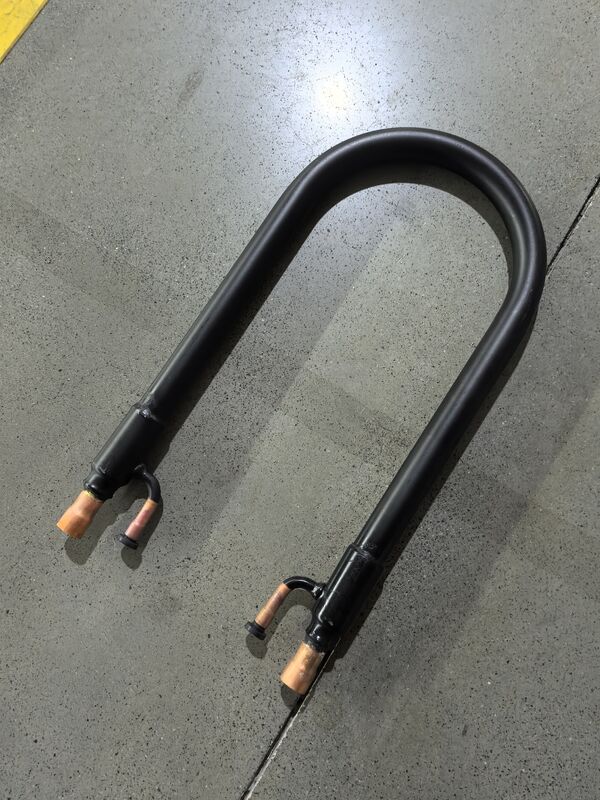 Rentang suhu sisi pendingin minus 50 derajat Celcius hingga 150 derajat Celcius Coil Tube Heat Exchanger Tube In Tube Jenis Instalasi Koaksial untuk Aplikasi Industri