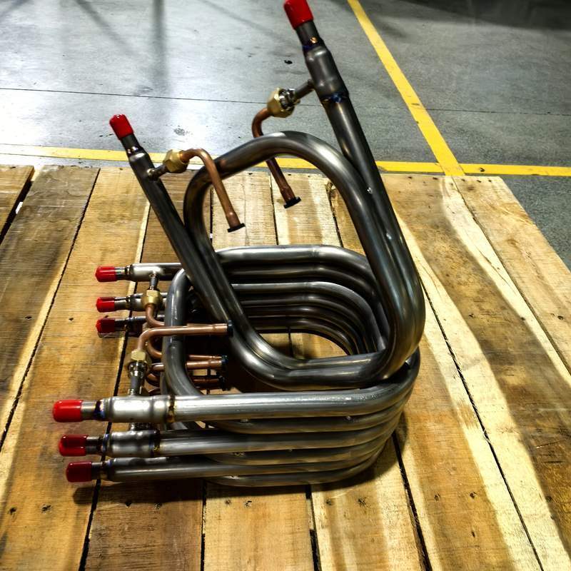Tube In Tube Heat Exchanger dengan 4.2MPA Refrigerant Side Max Pressure, Kompatibel dengan R32 Refrigerant dan Ketebalan Tube Luar 1.0mm